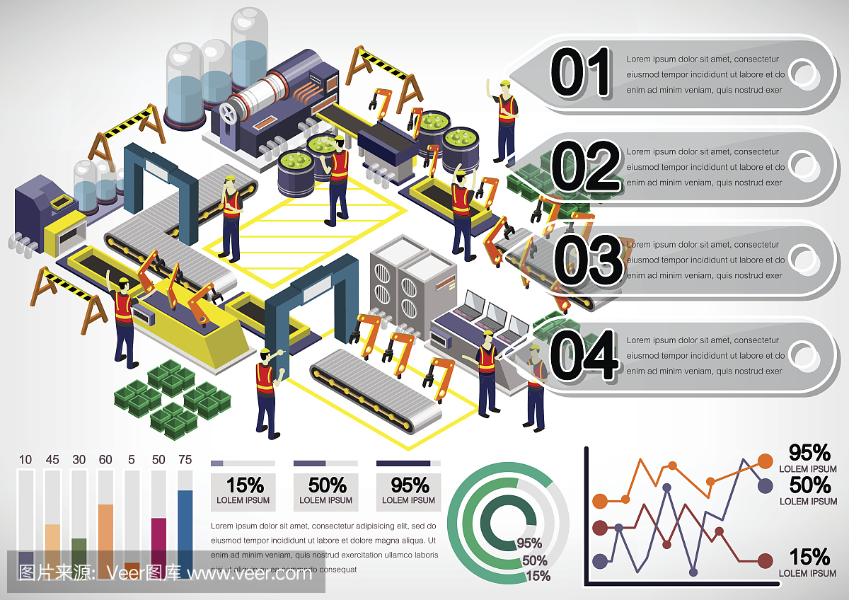 說明信息圖形工廠設(shè)備的概念